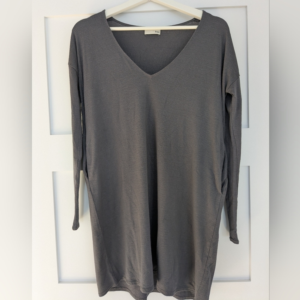 Oversized Wilfred Charcoal Long Sleeve Shirt Dress